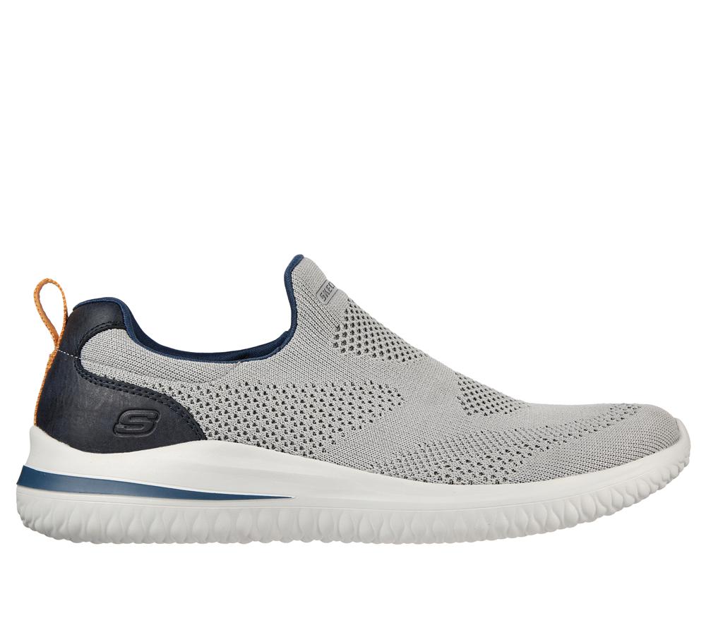 Men Skechers Delson 3.0 - Fairfield Slip On Shoes Grey  USA |  7485-DGQOZ