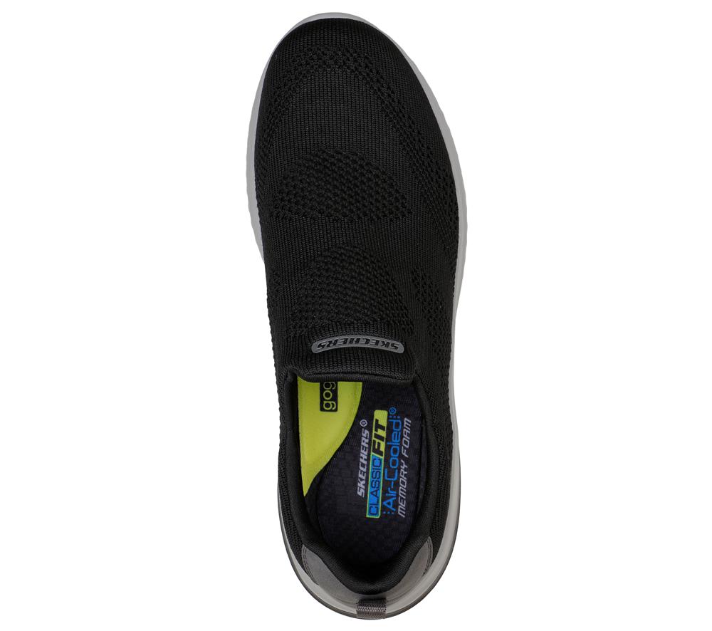 Men Skechers Delson 3.0 - Fairfield Slip On Shoes Black  USA |  3268-ZFRCB
