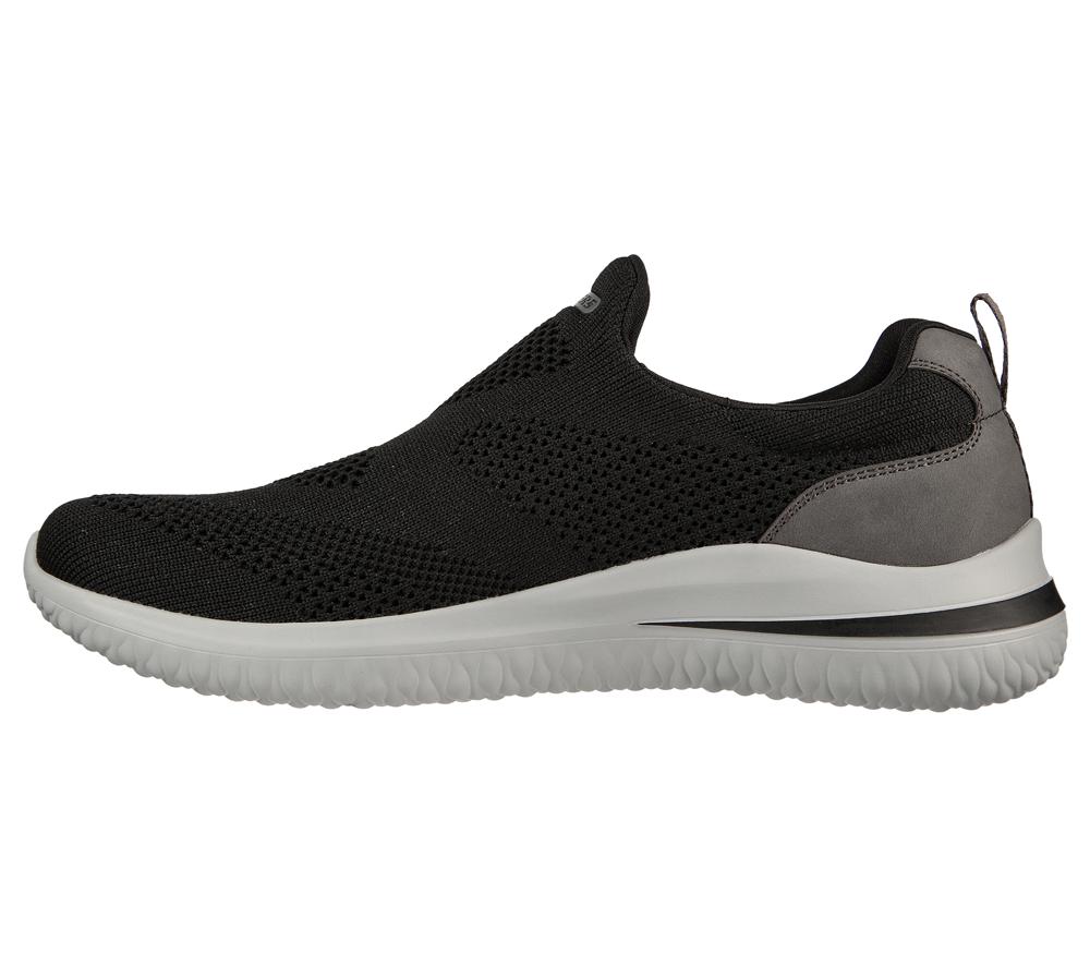 Men Skechers Delson 3.0 - Fairfield Slip On Shoes Black  USA |  3268-ZFRCB