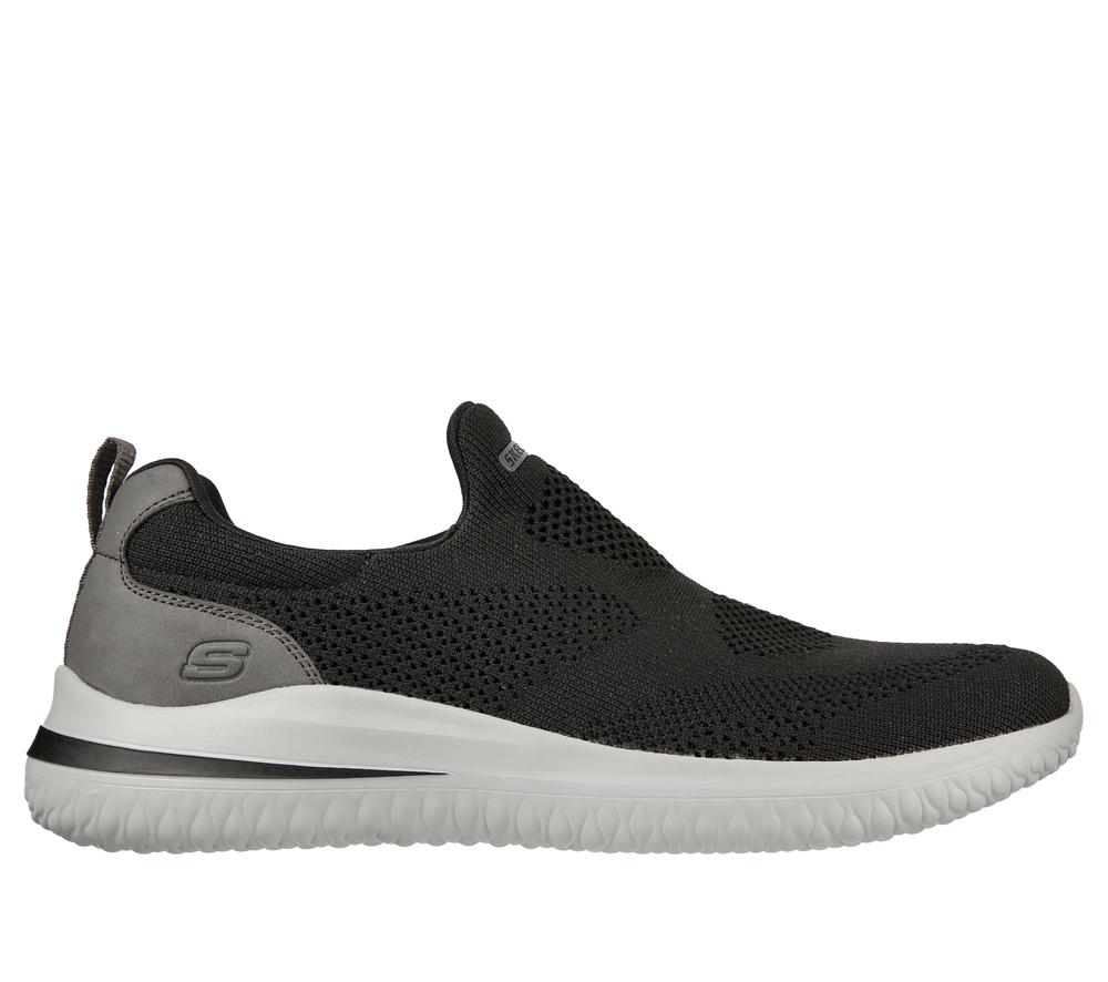 Men Skechers Delson 3.0 - Fairfield Slip On Shoes Black  USA |  3268-ZFRCB