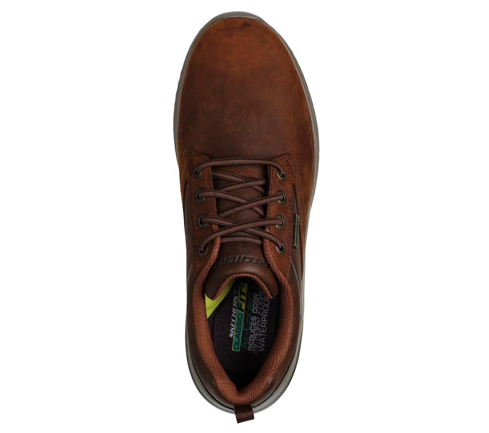 Men Skechers Delson 3.0 - Glavine Lace Up Brown  USA |  8634-ZVLRC