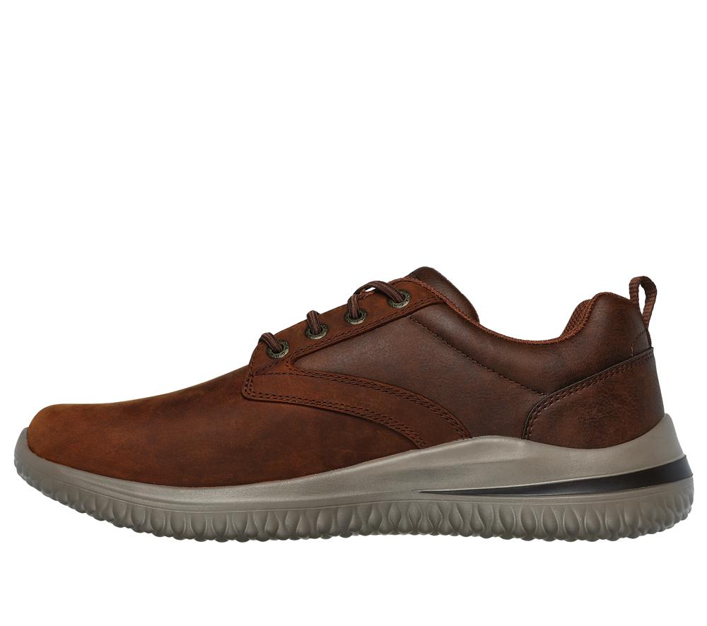 Men Skechers Delson 3.0 - Glavine Lace Up Brown  USA |  8634-ZVLRC