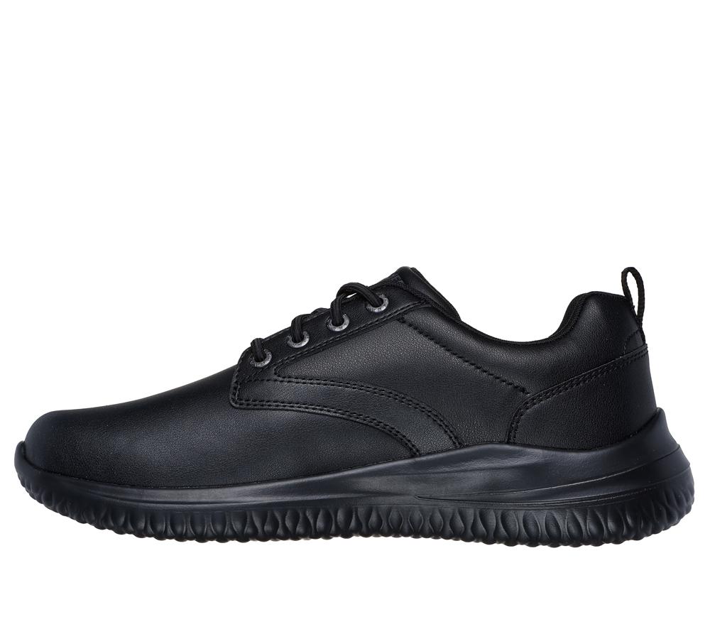 Men Skechers Delson 3.0 - Glavine Lace Up Black  USA |  0572-KIFGE