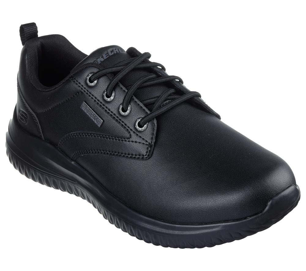 Men Skechers Delson 3.0 - Glavine Lace Up Black  USA |  0572-KIFGE