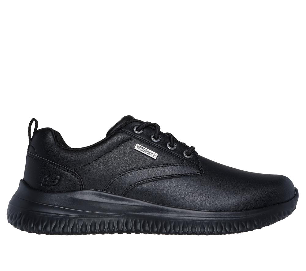 Men Skechers Delson 3.0 - Glavine Lace Up Black  USA |  0572-KIFGE