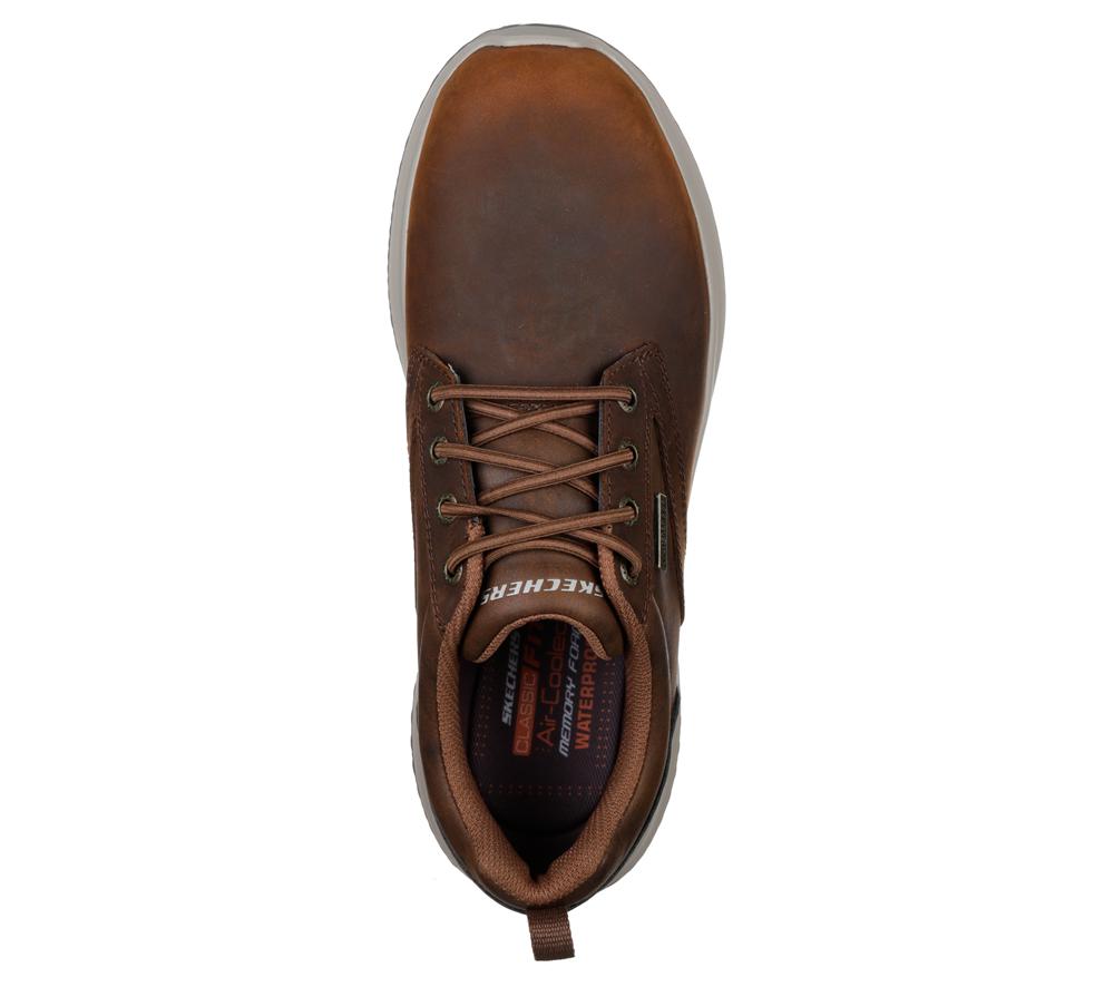 Men Skechers Delson - Antigo Smart Shoes Brown  USA |  2713-OEYQX