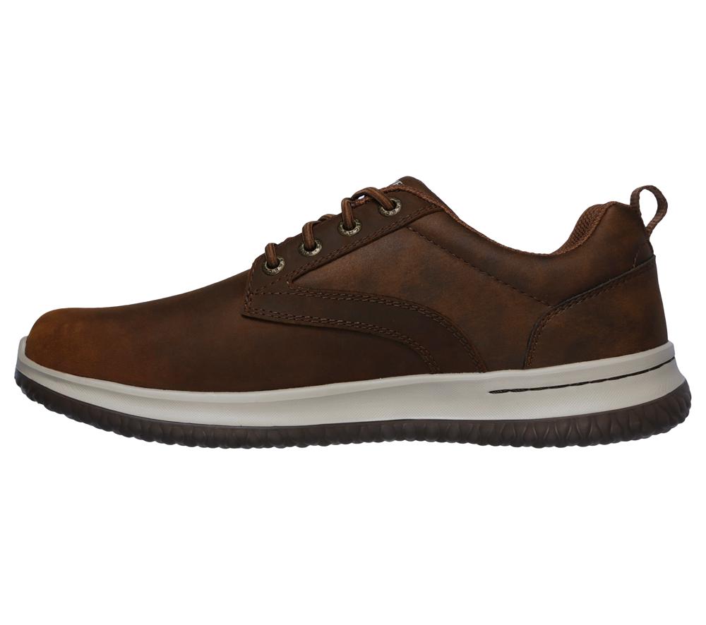 Men Skechers Delson - Antigo Smart Shoes Brown  USA |  2713-OEYQX