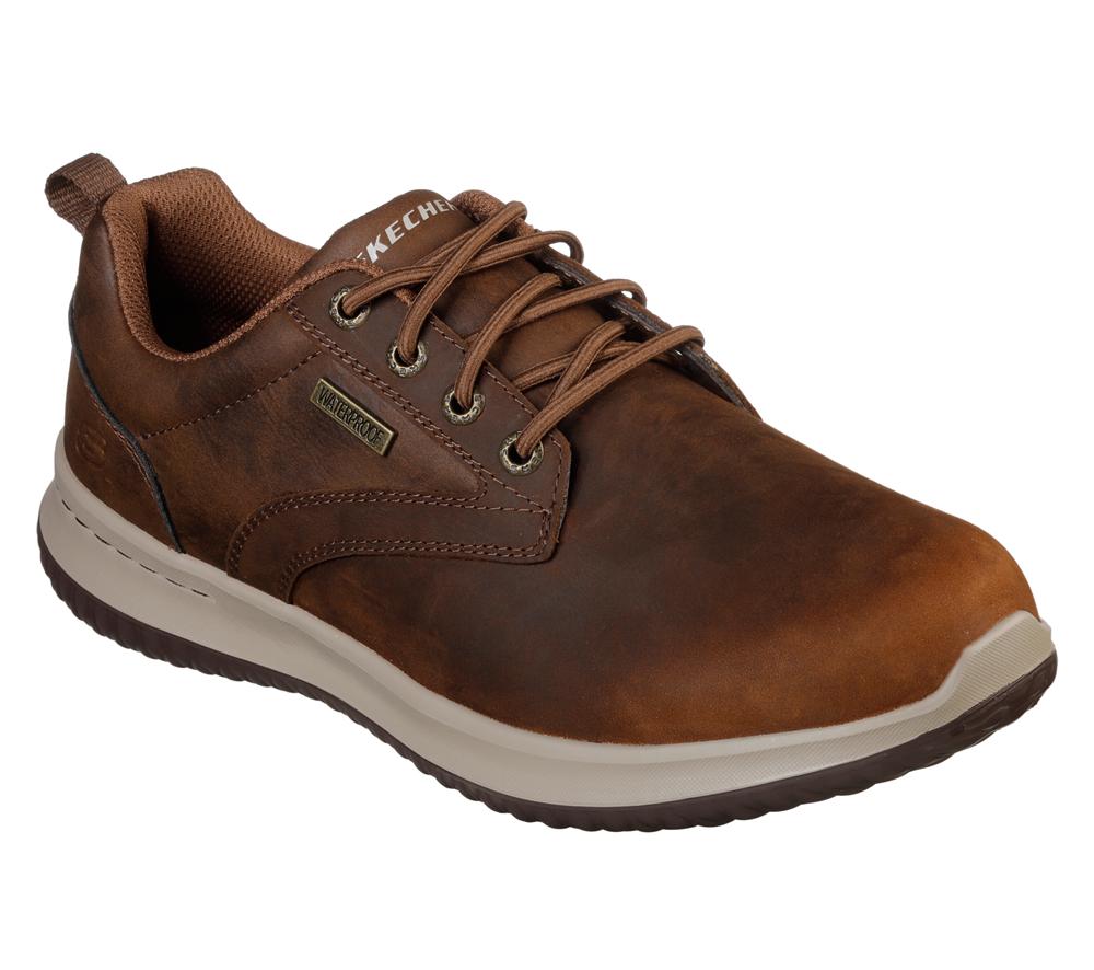 Men Skechers Delson - Antigo Smart Shoes Brown  USA |  2713-OEYQX