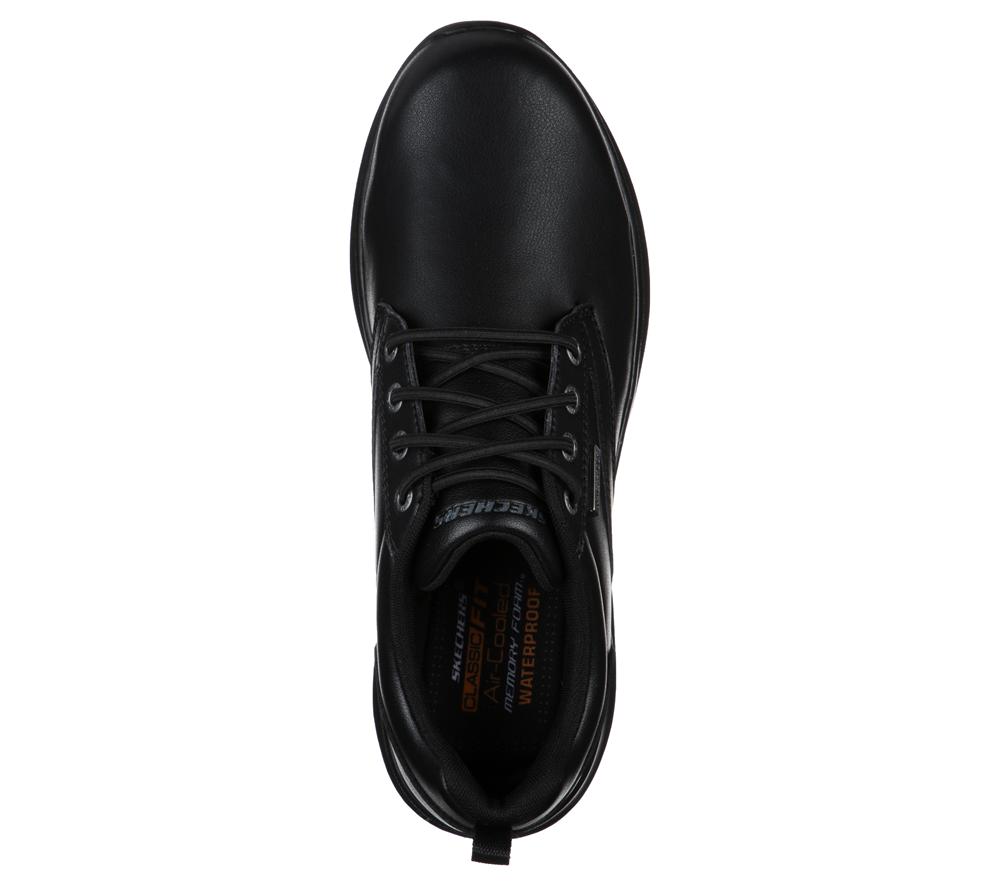 Men Skechers Delson - Antigo Smart Shoes Black  USA |  0596-HAISJ