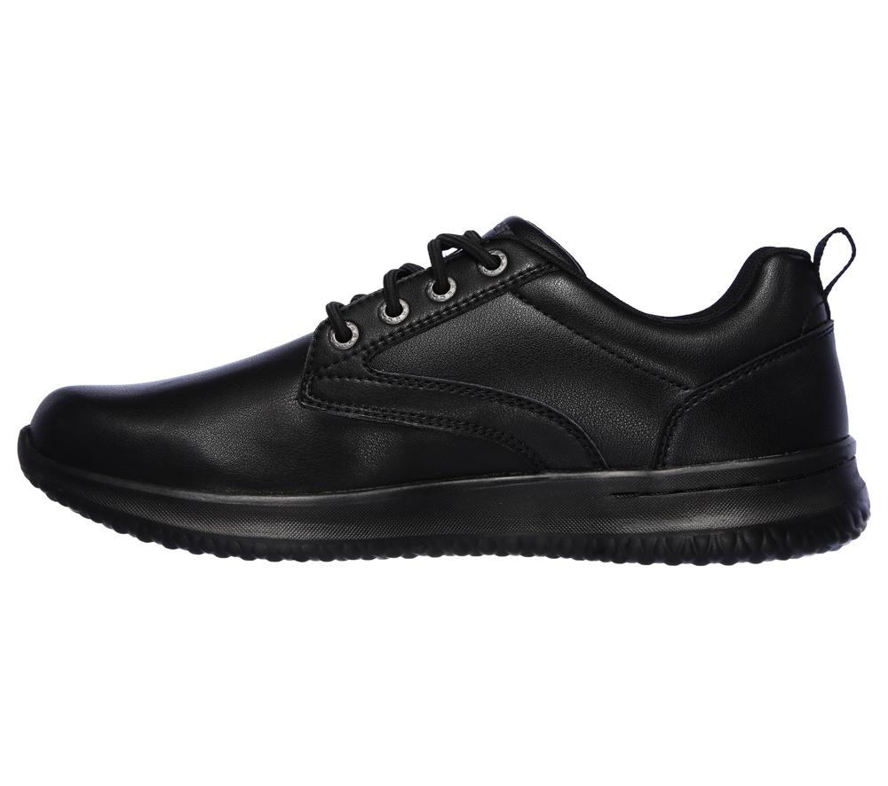 Men Skechers Delson - Antigo Smart Shoes Black  USA |  0596-HAISJ