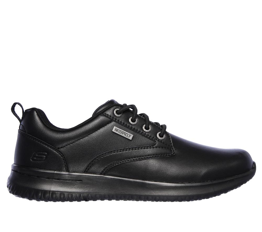 Men Skechers Delson - Antigo Smart Shoes Black  USA |  0596-HAISJ