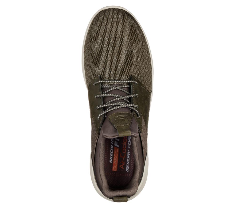 Men Skechers Delson - Camben Slip On Shoes Olive  USA |  6482-VTYGP