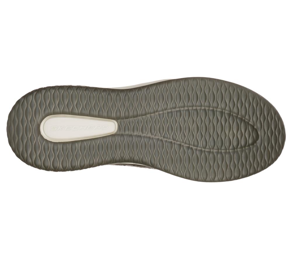 Men Skechers Delson - Camben Slip On Shoes Olive  USA |  6482-VTYGP