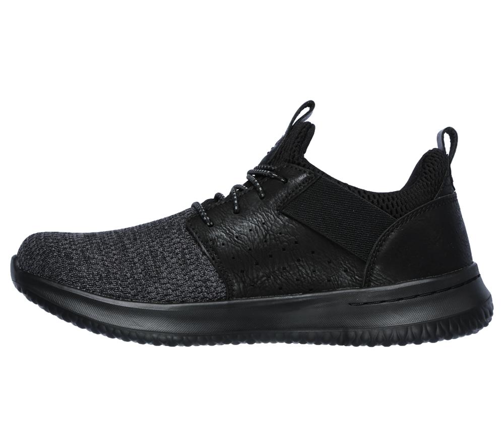 Men Skechers Delson - Camben Slip On Shoes Black  USA |  2675-OBVTL