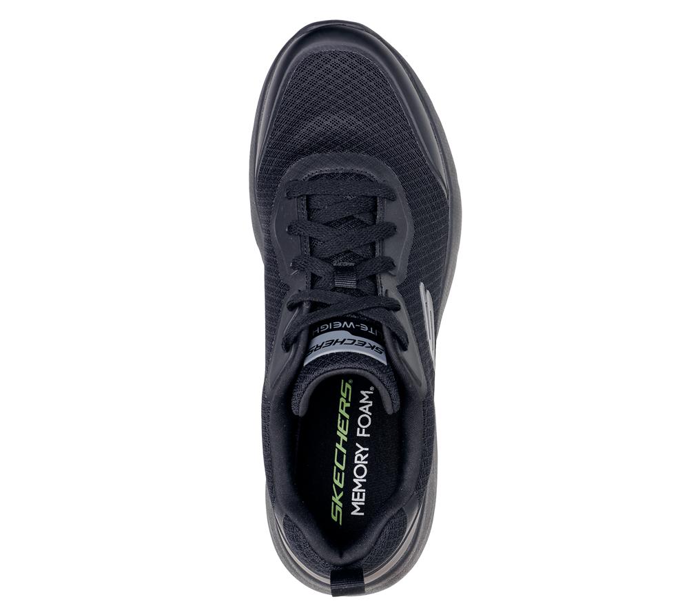 Men Skechers Dynamight 2.0 - Full Pace Lace Up Black  USA |  9827-UBKVZ