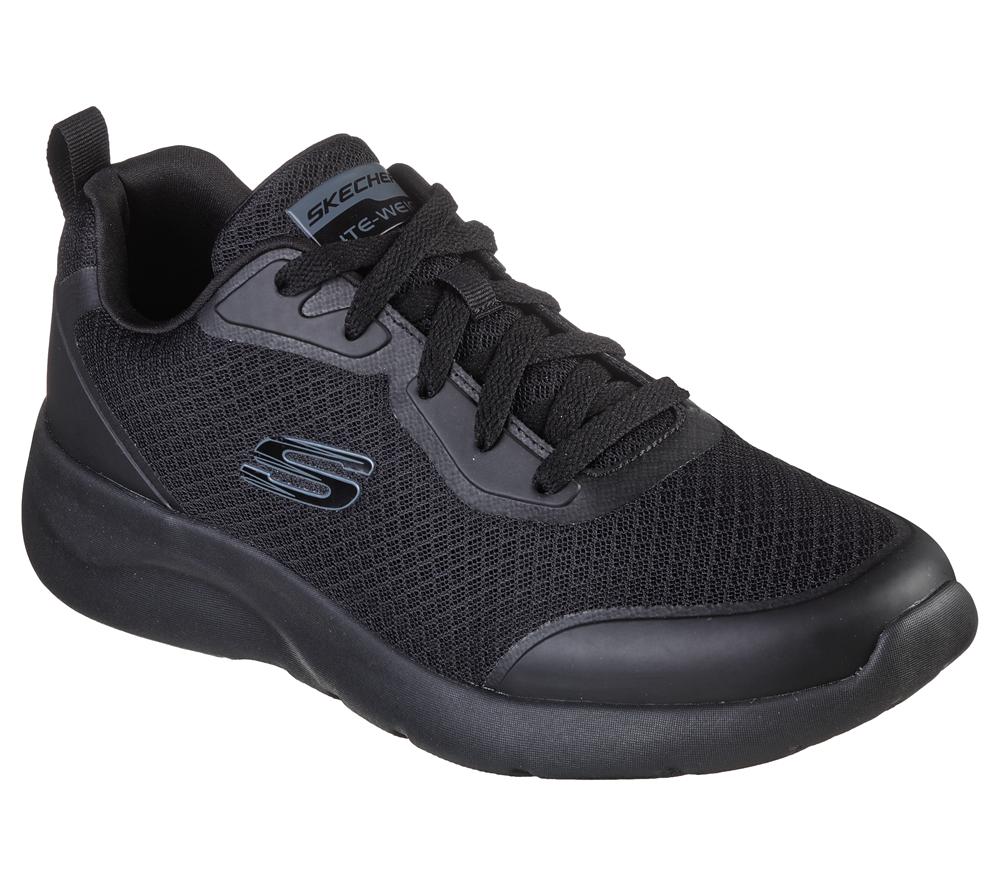 Men Skechers Dynamight 2.0 - Full Pace Lace Up Black  USA |  9827-UBKVZ