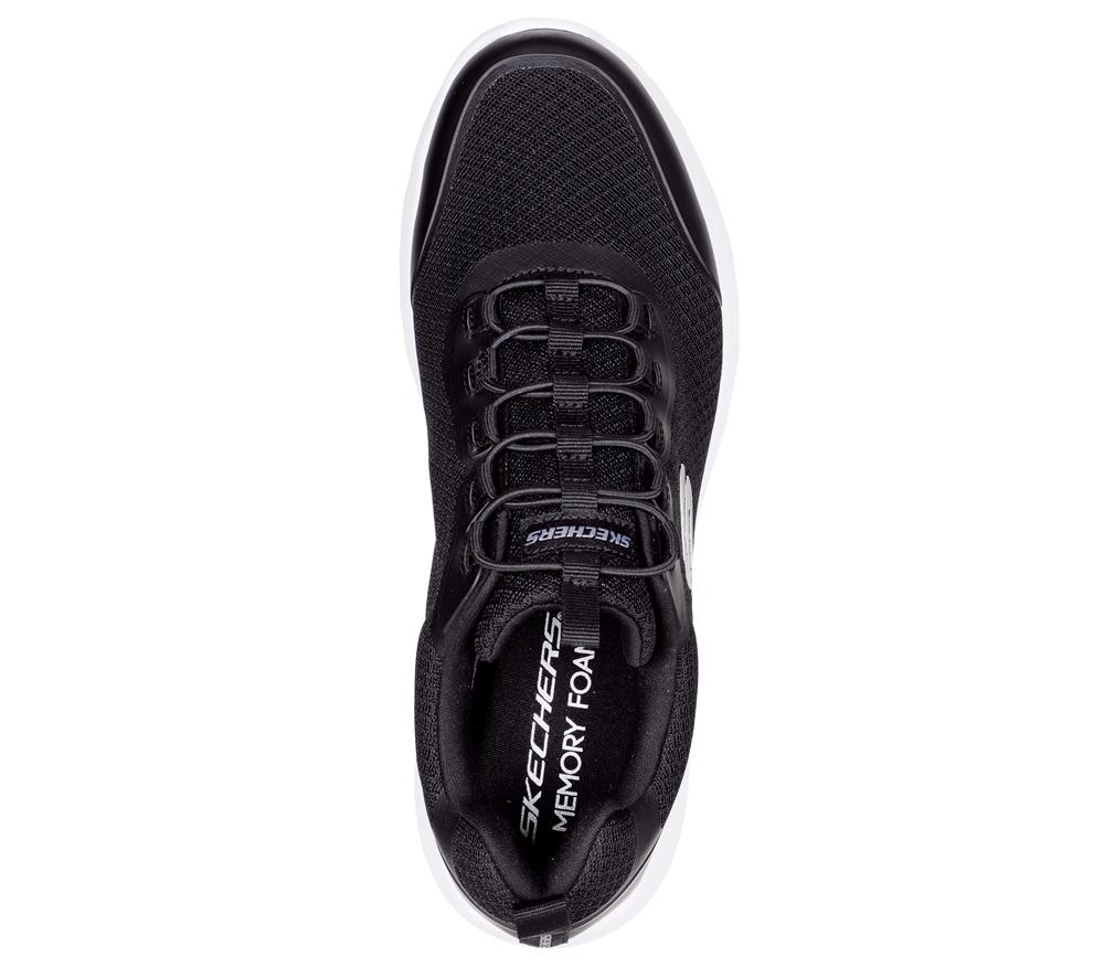 Men Skechers Dynamight 2.0 - Setner Slip On Shoes Black / White  USA |  4571-GVHWE