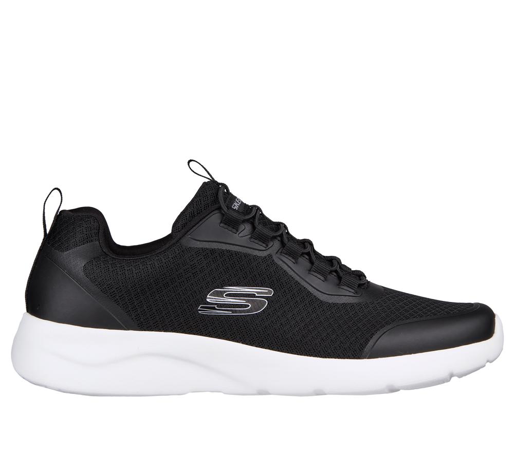 Men Skechers Dynamight 2.0 - Setner Slip On Shoes Black / White  USA |  4571-GVHWE