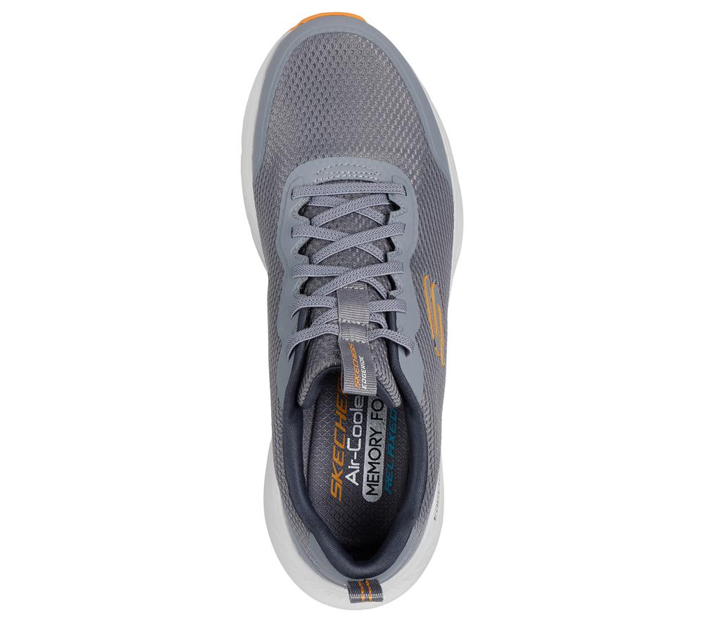 Men Skechers Edgeride - Rekze Slip On Shoes Grey / Orange  USA |  9064-FMOYV