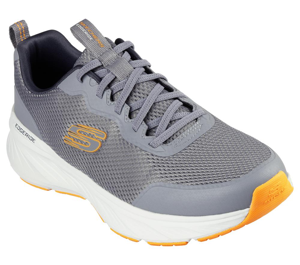Men Skechers Edgeride - Rekze Slip On Shoes Grey / Orange  USA |  9064-FMOYV