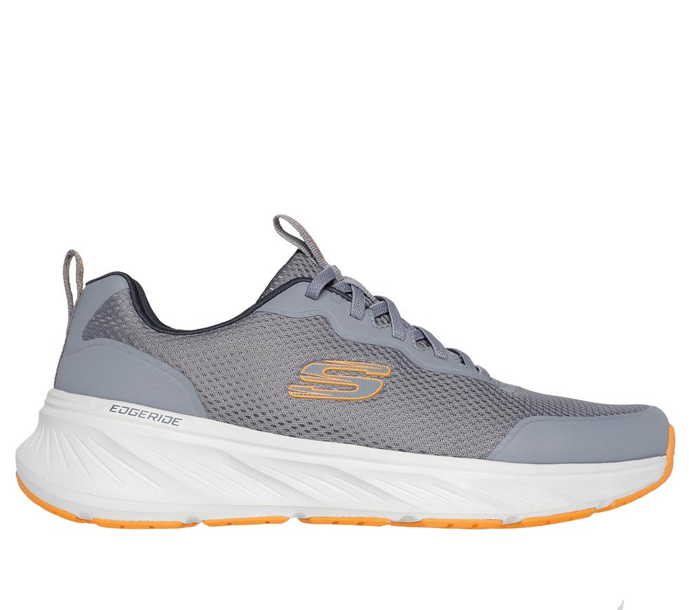 Men Skechers Edgeride - Rekze Slip On Shoes Grey / Orange  USA |  9064-FMOYV