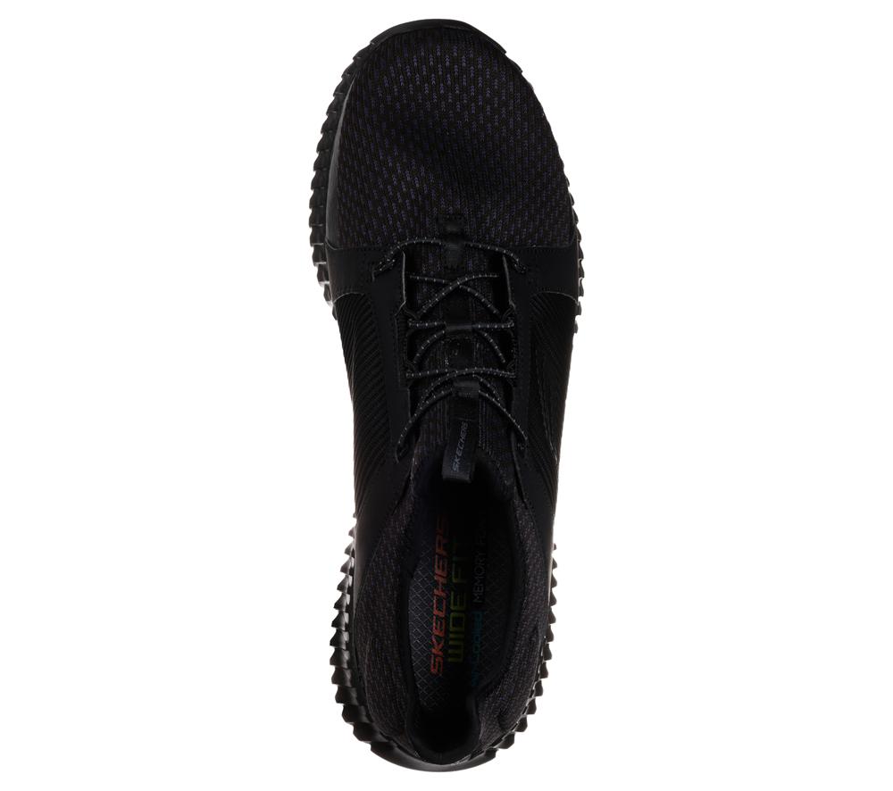 Men Skechers Elite Flex Slip On Shoes Black  USA |  4305-HKETY