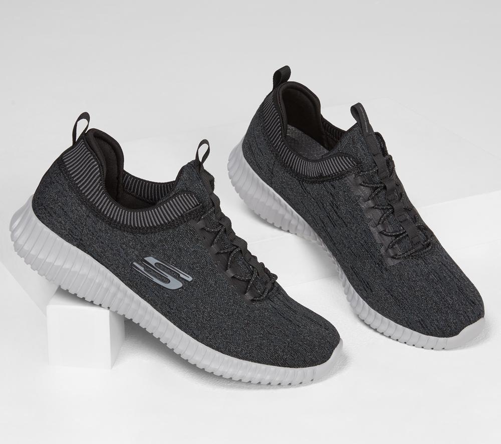 Men Skechers Elite Flex - Hartnell Slip On Shoes Black / Grey  USA |  4689-KYNQH