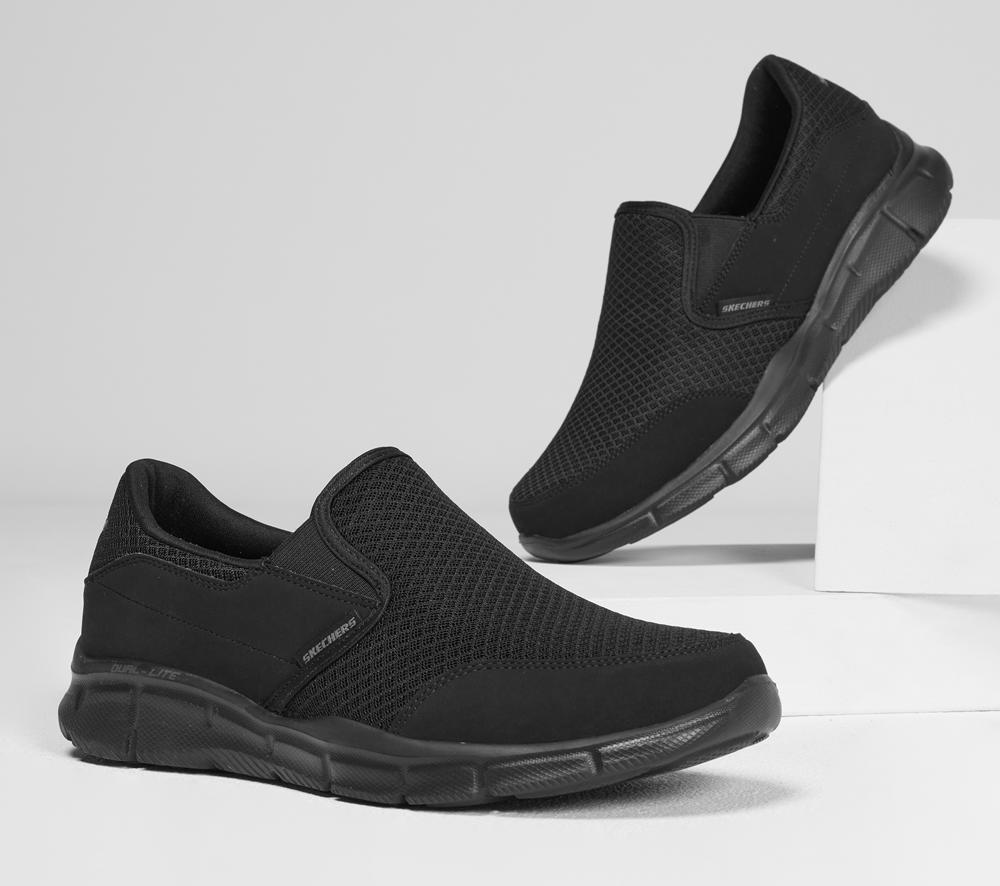 Men Skechers Equalizer - Persistent Slip On Shoes Black  USA |  5014-CMYSH
