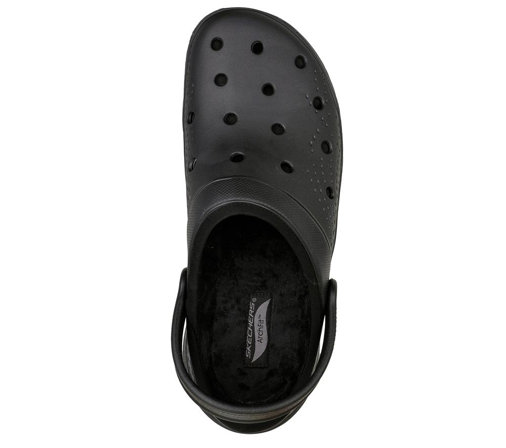 Men Skechers Foamies: Arch Fit Lined - Chillaxing Slip On Shoes Black  USA |  2938-ZVNBP