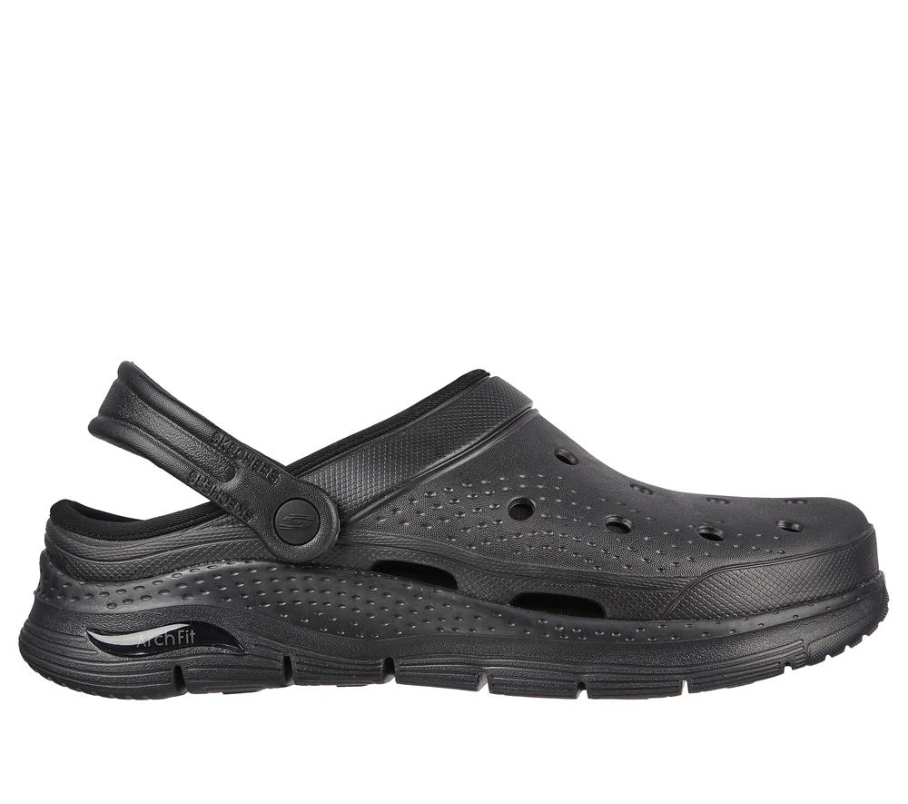Men Skechers Foamies: Arch Fit Lined - Chillaxing Slip On Shoes Black  USA |  2938-ZVNBP