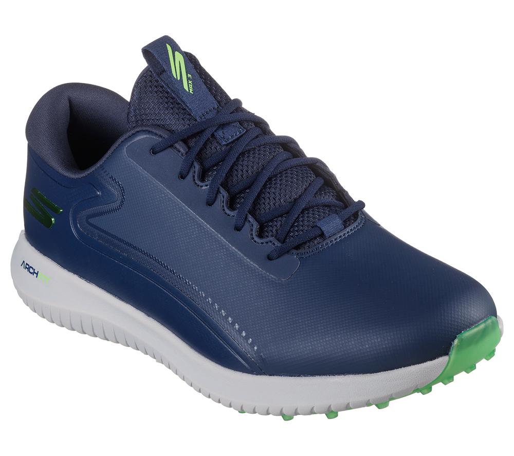 Men Skechers GO GOLF Max 3 Sneakers Navy / Lime  USA |  6428-VJYZN
