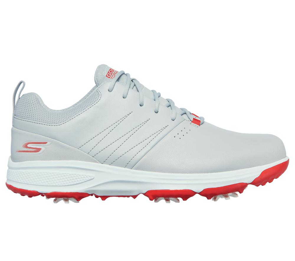 Men Skechers GO GOLF Torque Pro Lace Up Grey / Red  USA |  0845-ESNJB