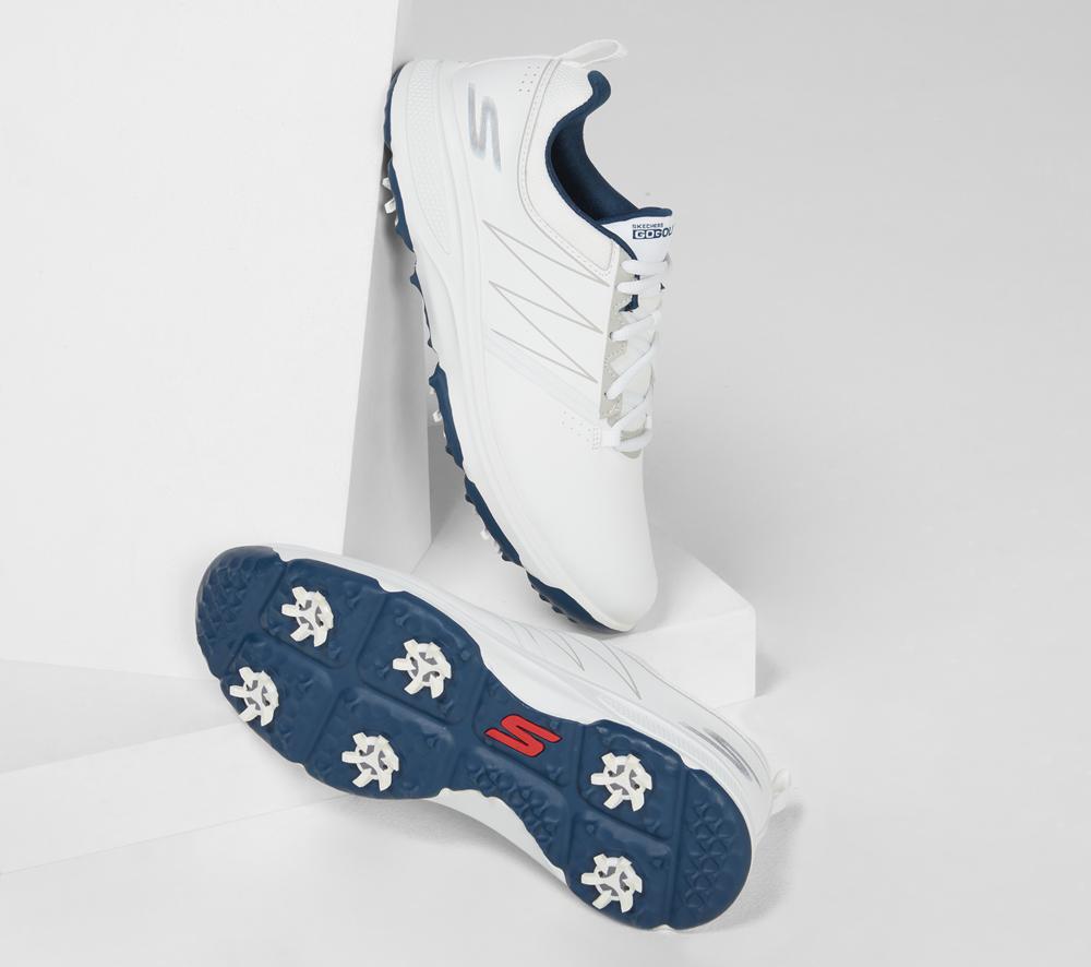 Men Skechers GO GOLF Torque Sneakers White / Navy  USA |  9573-TUCHG