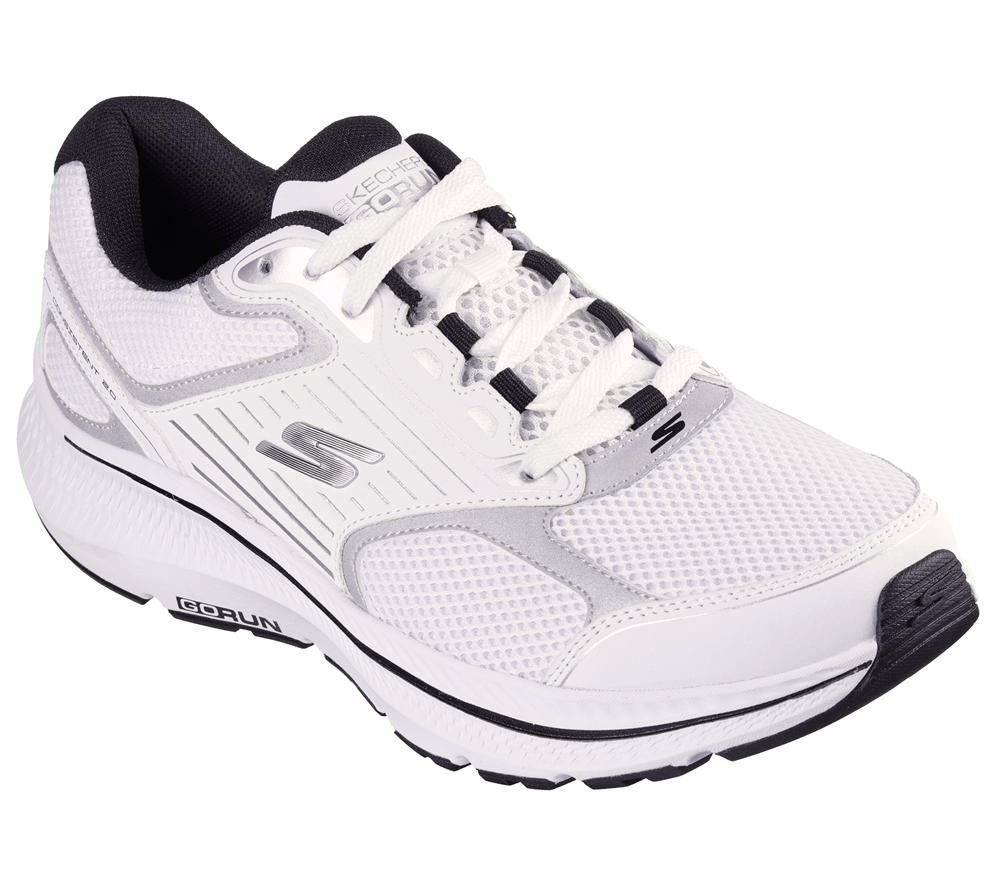 Men Skechers GO RUN Consistent 2.0 - Silver Wolf Sneakers White / Silver  USA |  9345-FAXZR