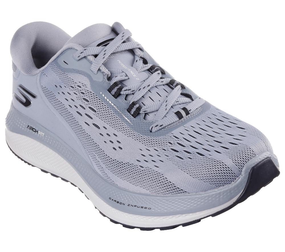 Men Skechers GO RUN Persistence 2 Lace Up Grey / Black  USA |  4358-NHBER