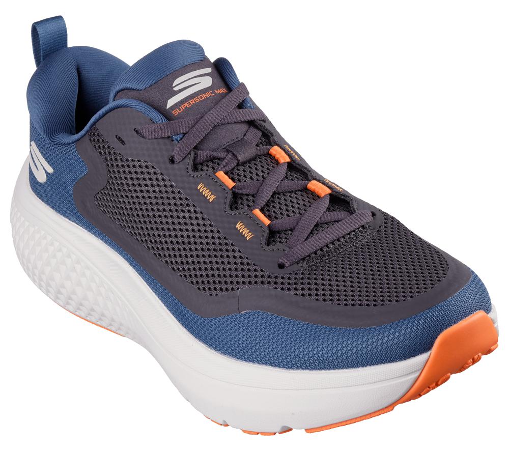 Men Skechers GO RUN Supersonic Max Lace Up Teal Navy  USA |  1467-HKRPX