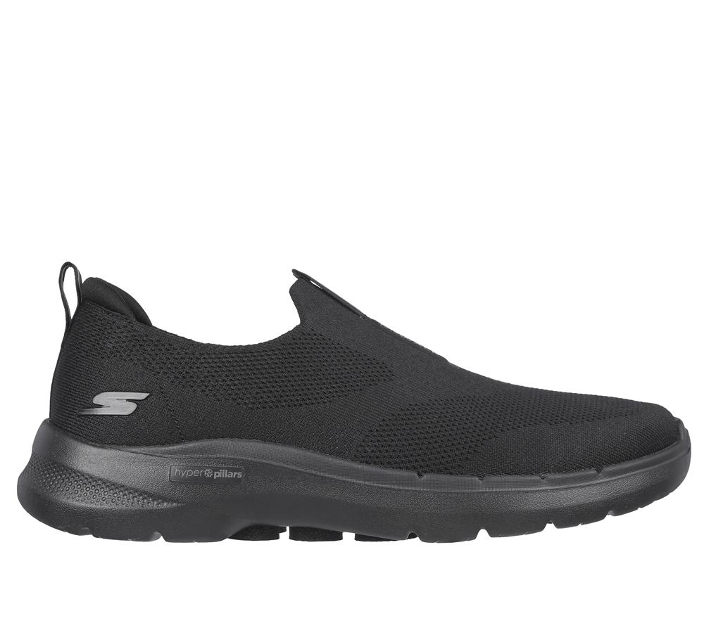 Men Skechers GO WALK 6 Slip On Shoes Black  USA |  4396-CEMVJ