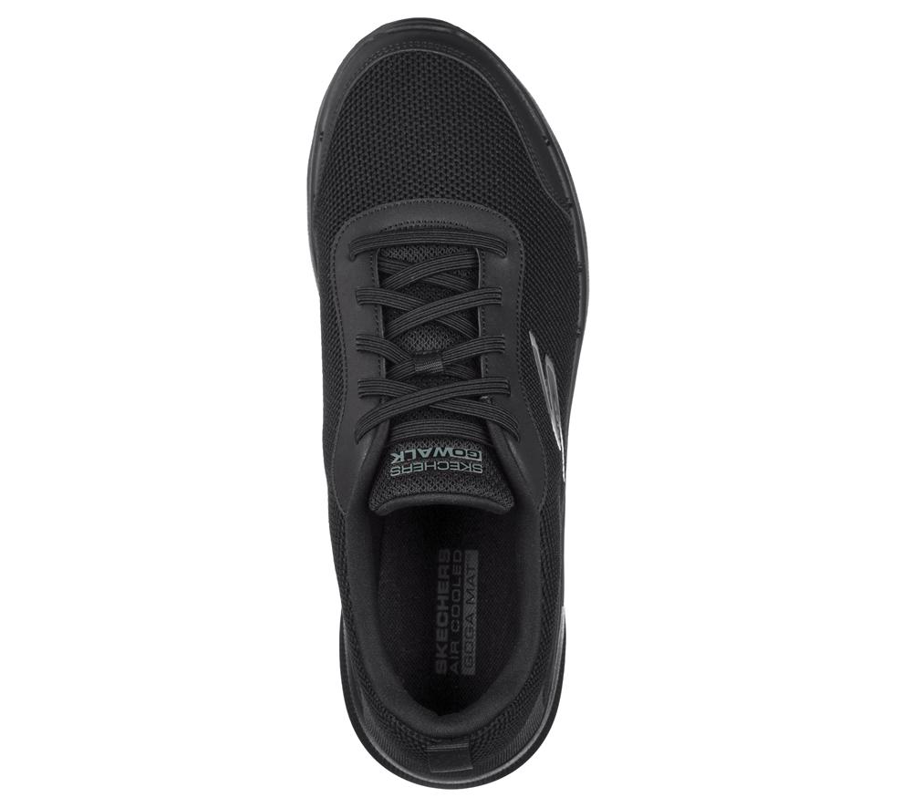 Men Skechers GO WALK 6 - Bold Knight Slip On Shoes Black  USA |  4132-SMAZK