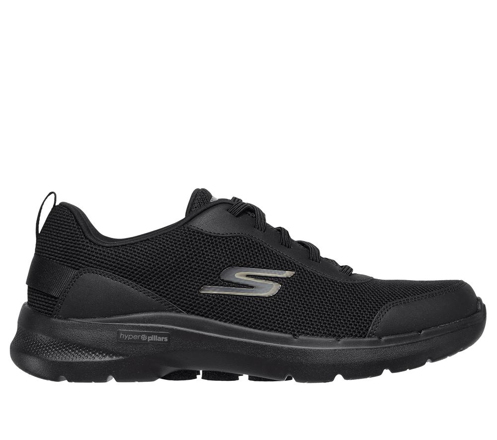 Men Skechers GO WALK 6 - Bold Knight Slip On Shoes Black  USA |  4132-SMAZK