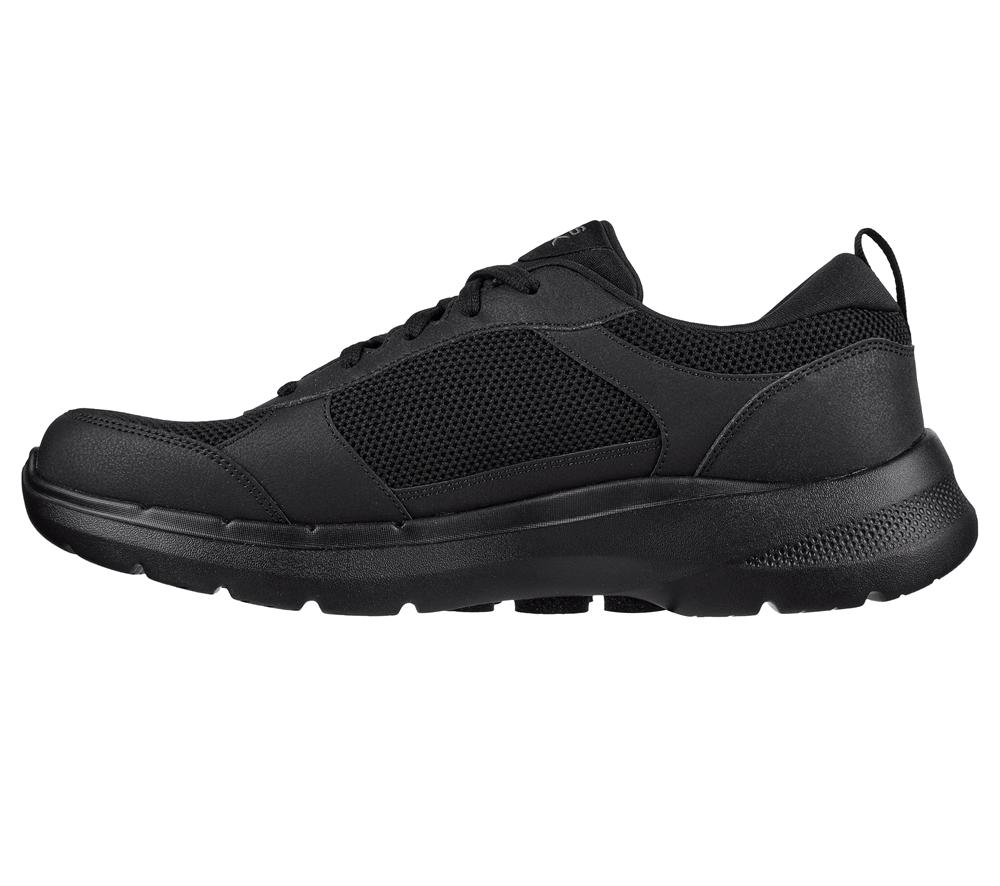 Men Skechers GO WALK 6 - Compete Lace Up Black  USA |  0127-TNBLJ