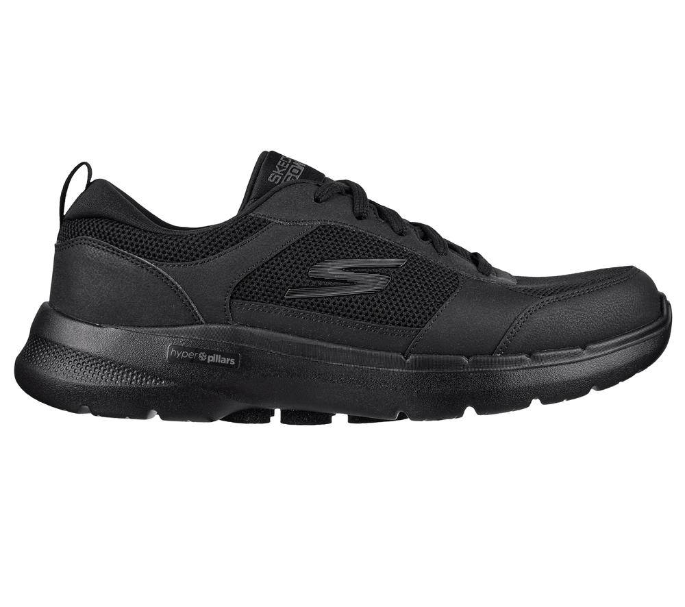 Men Skechers GO WALK 6 - Compete Lace Up Black  USA |  0127-TNBLJ