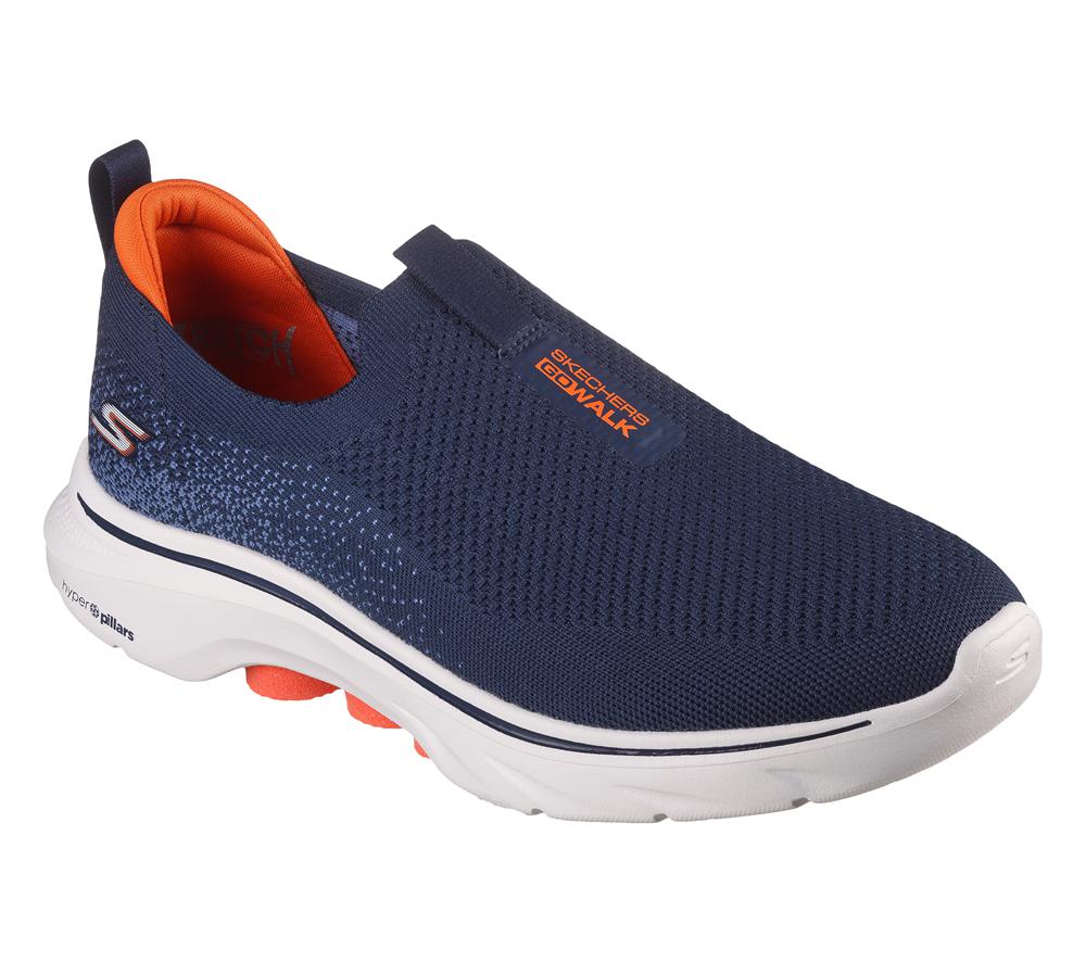 Men Skechers GO WALK 7 Sneakers Navy / Orange  USA |  9372-HLQCU