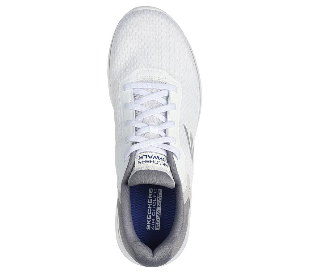 Men Skechers GO WALK 7 - The Construct Slip On Shoes White / Gray  USA |  0912-MNRPT