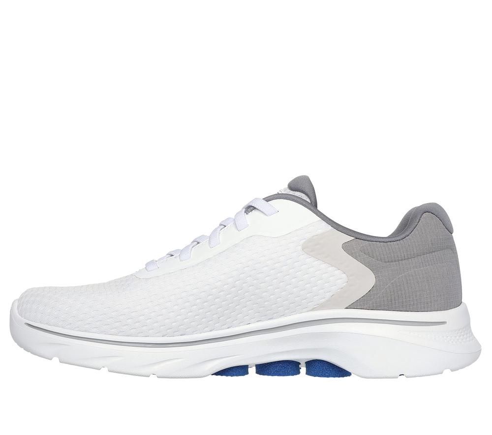 Men Skechers GO WALK 7 - The Construct Slip On Shoes White / Gray  USA |  0912-MNRPT