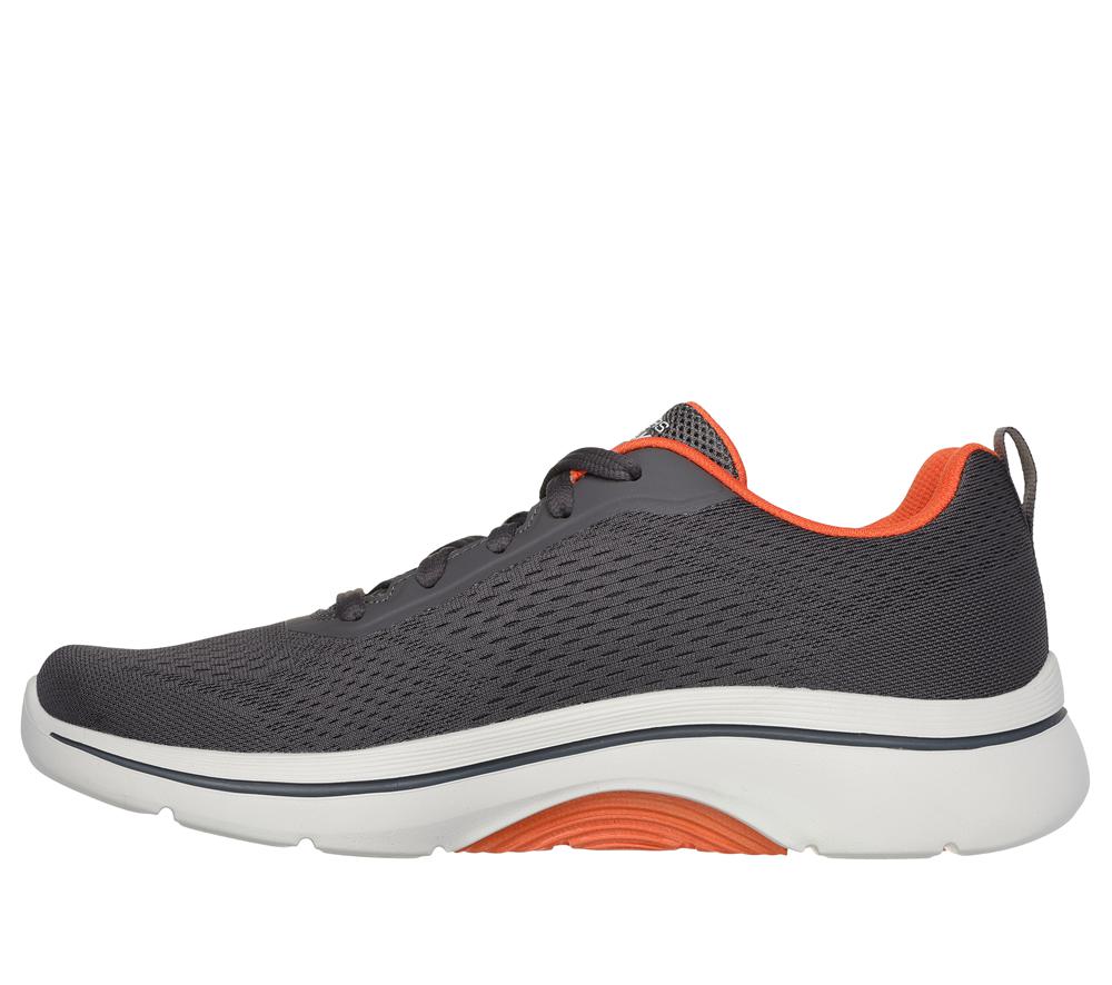 Men Skechers GO WALK Arch Fit 2.0 - Idyllic 2 Lace Up Charcoal / Orange  USA |  8631-REQAW