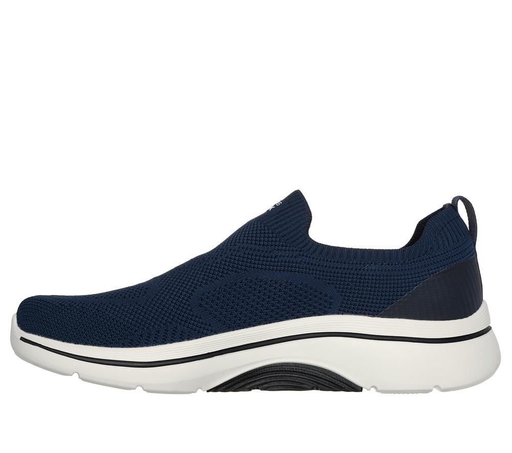 Men Skechers GO WALK Arch Fit 2.0 - Knitted Relief Sneakers Navy / Black  USA |  8506-ICZOS