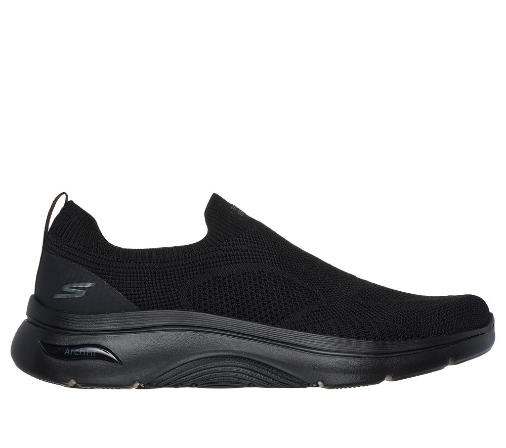 Men Skechers GO WALK Arch Fit 2.0 - Knitted Relief Sneakers Black  USA |  3947-ZSPLM