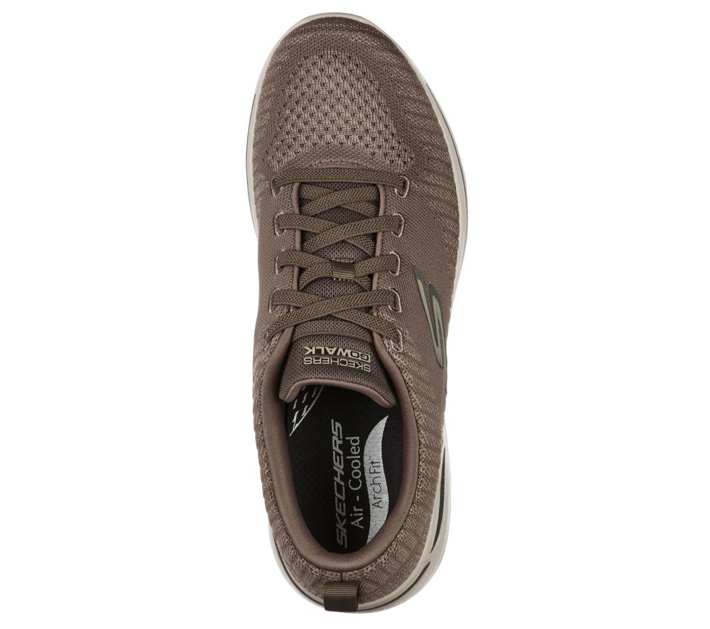 Men Skechers GO WALK Arch Fit - Grand Select Sneakers Taupe Brown  USA |  7109-RWZXA