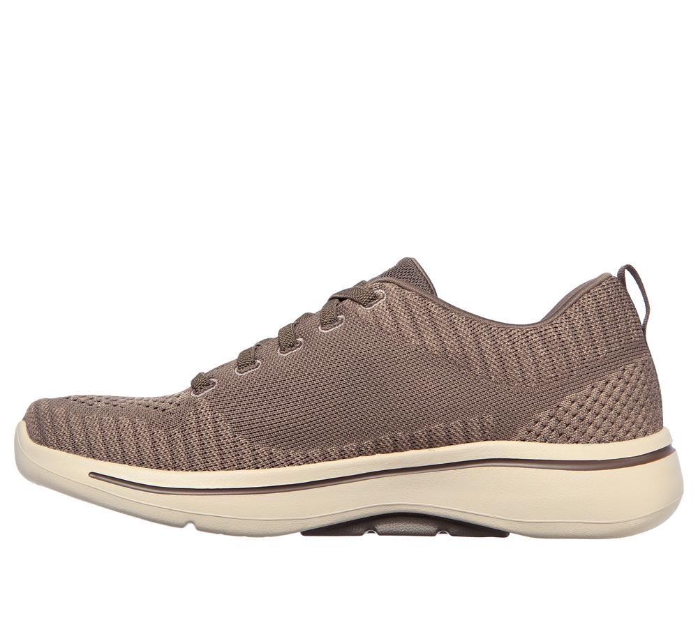 Men Skechers GO WALK Arch Fit - Grand Select Sneakers Taupe Brown  USA |  7109-RWZXA