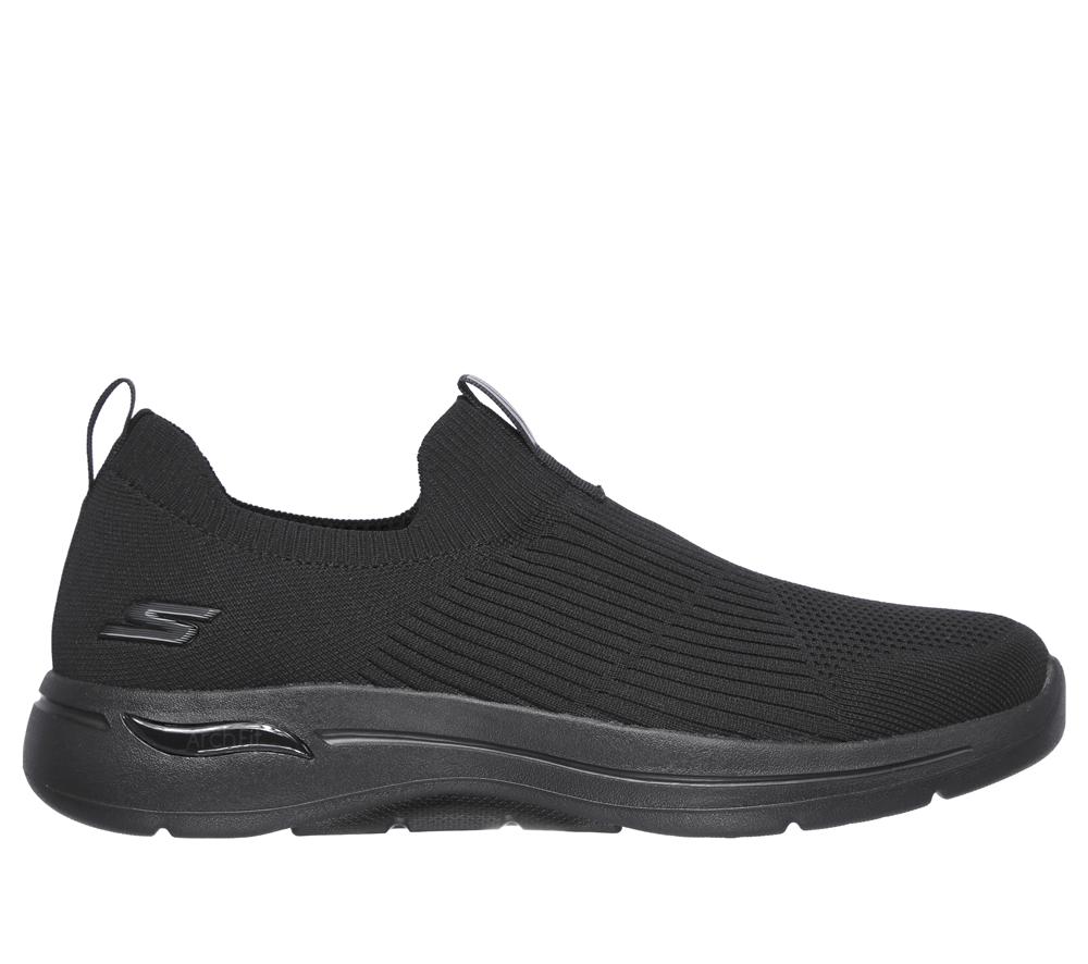 Men Skechers GO WALK Arch Fit - Iconic Slip On Shoes Black  USA |  6530-QCGDU